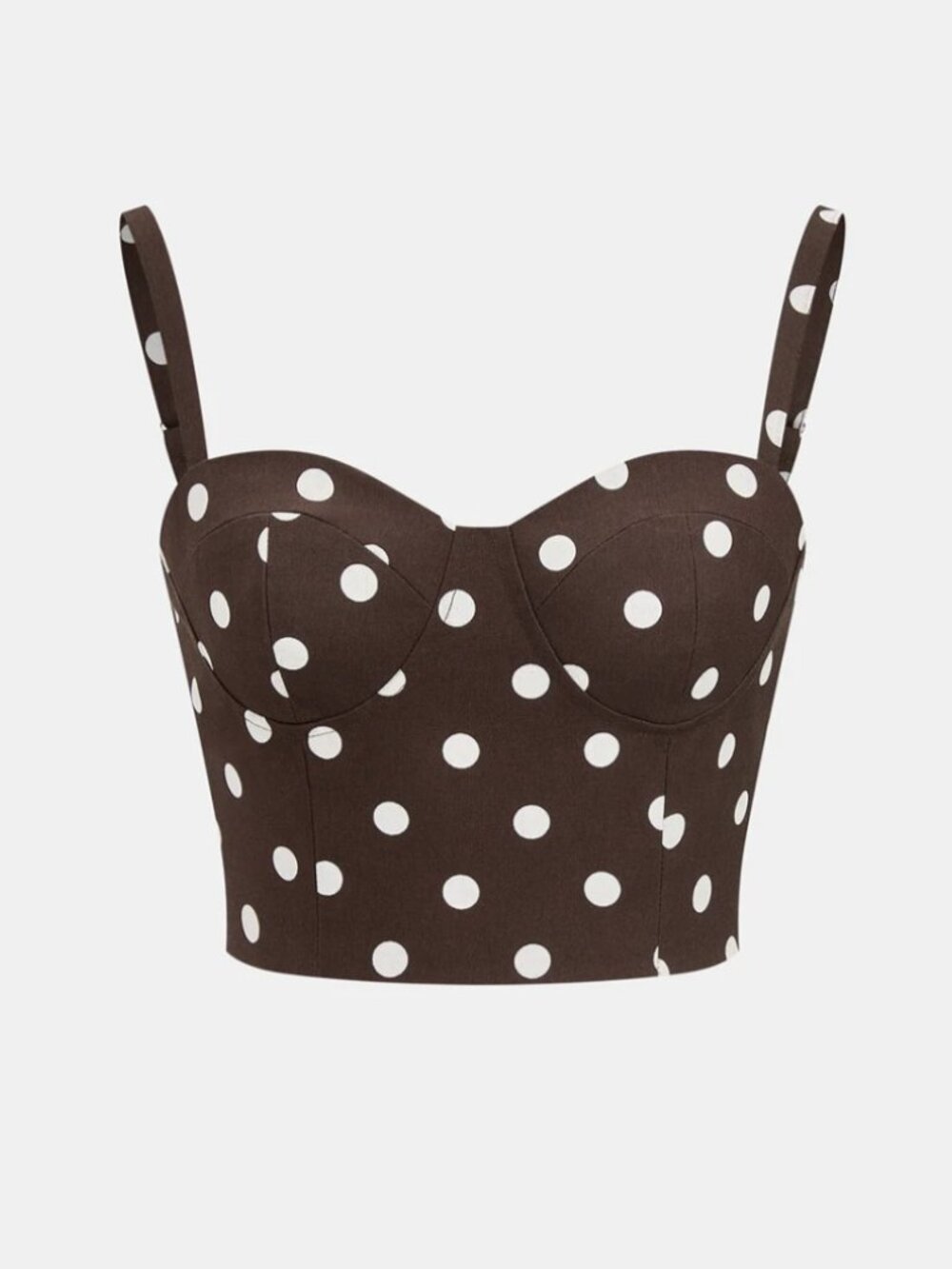 NWT Commense Brown Polka Dot Cami Top and Pants Set - Picture 3 of 8